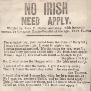 No Irish Need Apply lyrics